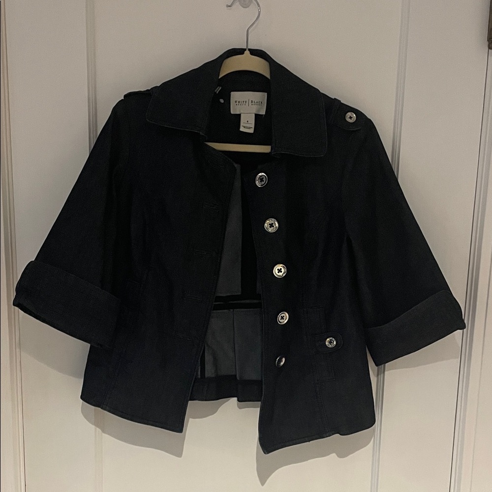 White House Black Market Black Trench Coat